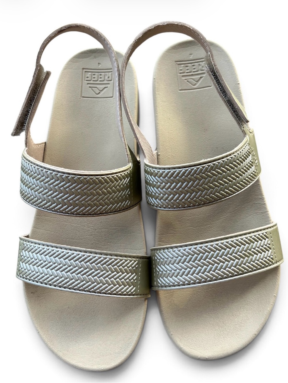 Reef Kids Light Beige Woven Strap Sandals